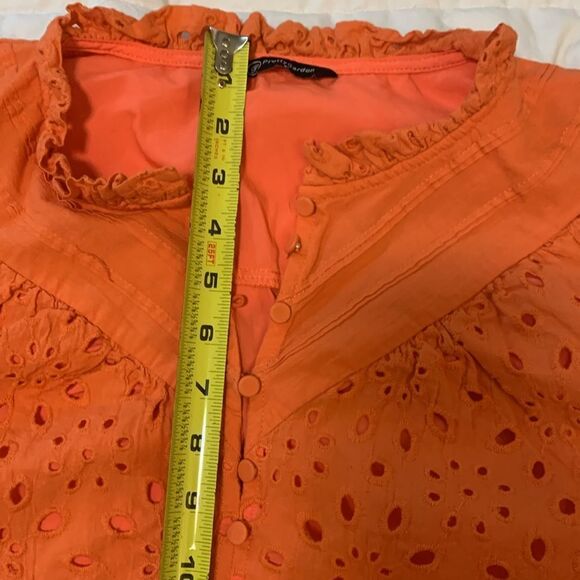 PRETTY GARDEN, XL, blouse, short sleeves,1/4 button down w/liner - Picture 13 of 16